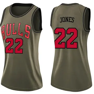 Chicago Bulls Carlik Jones Salute to Service Jersey - Women's Swingman Green