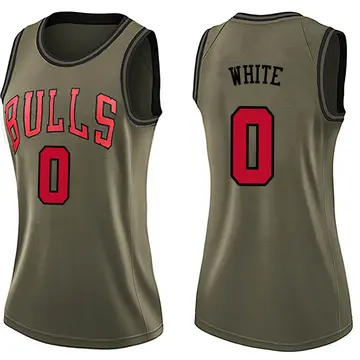 Chicago Bulls Coby White Green Salute to Service Jersey - Women's Swingman White