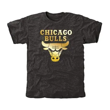 Chicago Bulls Collection Tri-Blend T-Shirt - Black - Men's Gold