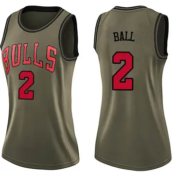 Chicago Bulls Lonzo Ball Salute to Service Jersey - Women's Swingman Green