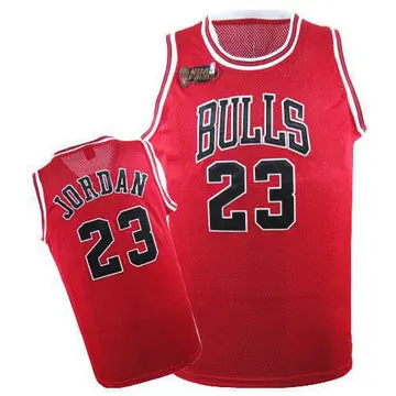 Chicago Bulls Michael Jordan Champions Patch Throwback Jersey - Men's Authentic Red