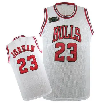 Chicago Bulls Michael Jordan Champions Patch Throwback Jersey - Men's Authentic White