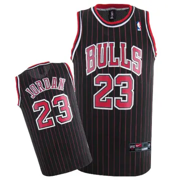 Chicago Bulls Michael Jordan (Red Strip) Jersey - Youth Authentic Black